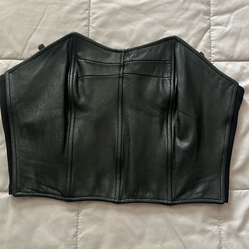 Corset black leather size extra small